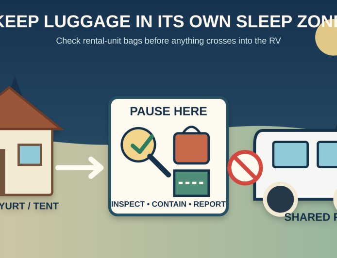 Keep Cabin Luggage Out of the RV: A Bed-Bug Travel Plan for Mixed Groups