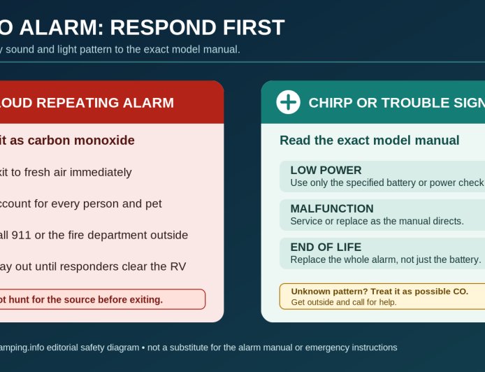 RV carbon monoxide alarm: test, replace or troubleshoot?