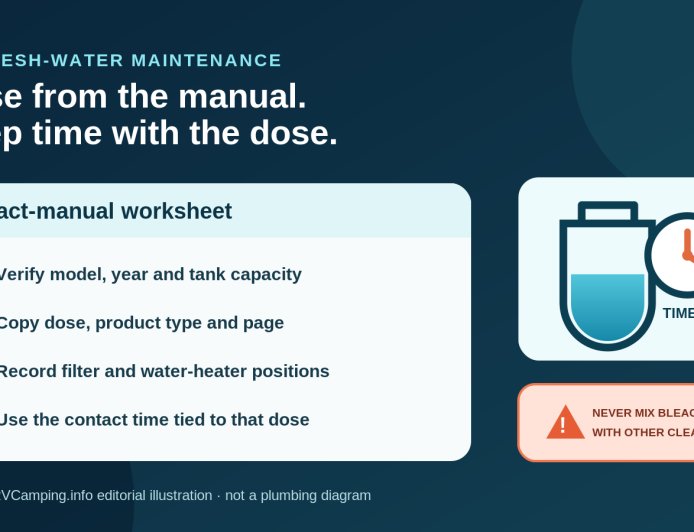 Sanitize an RV fresh-water tank without guessing the bleach dose