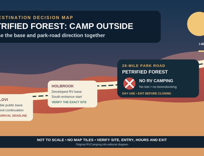 Petrified Forest Has No RV Campground: Choose a Legal Base by Your Exit