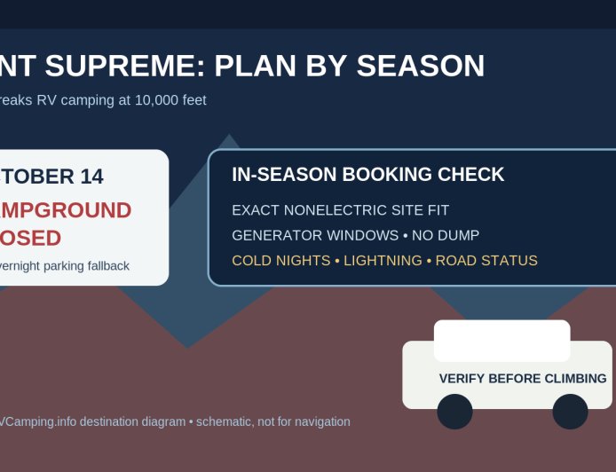 Point Supreme Campground is already closed: plan a Cedar Breaks RV stay by season and exact site