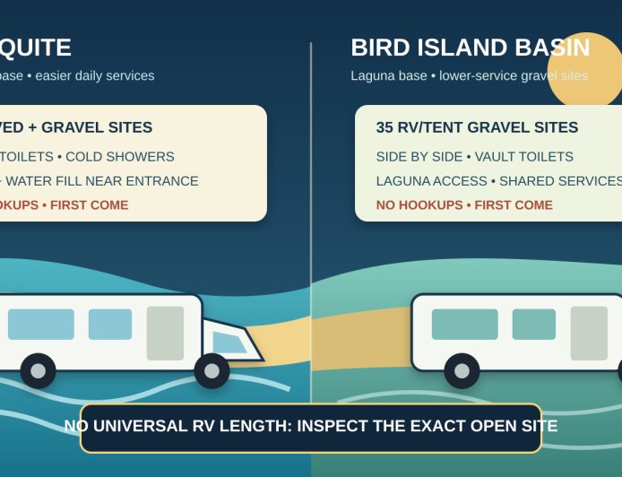 Malaquite vs. Bird Island Basin: the Padre Island RV campground choice