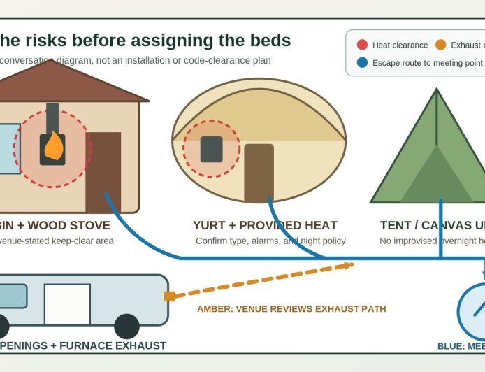 Before you book: carbon-monoxide and fire questions for mixed glamping groups