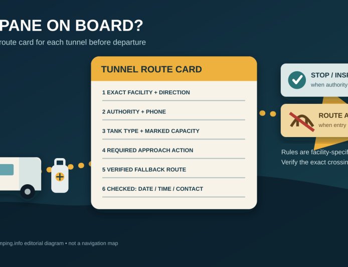 Propane on board: build an RV tunnel restriction route card before departure