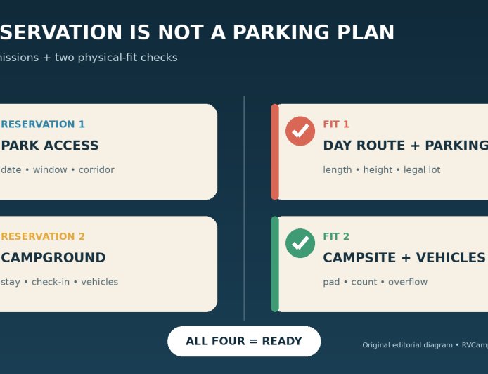 A park entry reservation is not an RV parking plan: verify both before you go