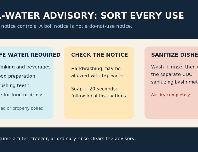 Campground boil-water advisory: choose the right water for each kitchen task
