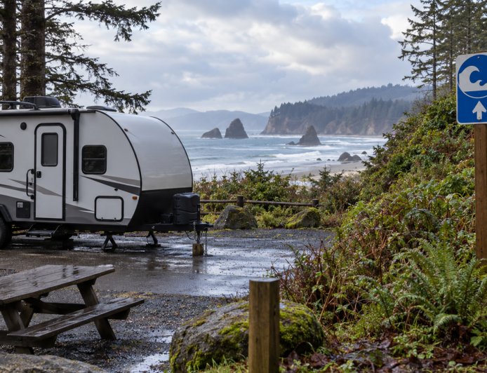 South Beach in winter: book the RV site, then walk the tsunami route