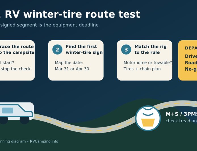 British Columbia winter-tire rules for RVs: plan the route before the border