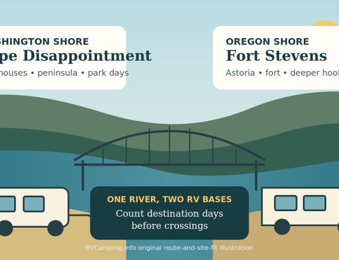 Cape Disappointment or Fort Stevens? Pick the Columbia River RV base by which shore gets your days