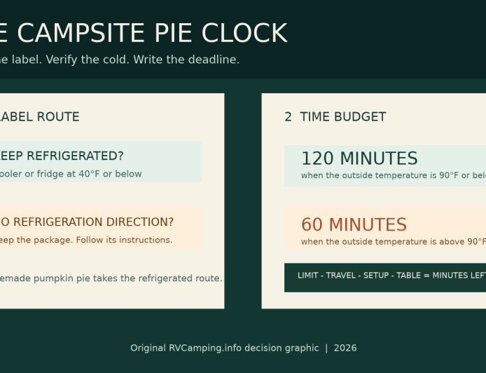 Pumpkin pie at camp: read the label before you start the cooler clock