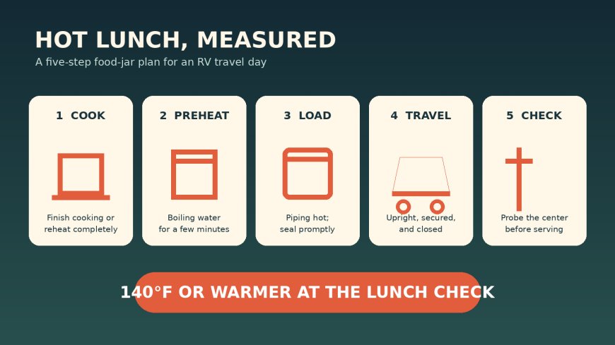 Pack it hot, check it once: an RV travel-day food-jar plan