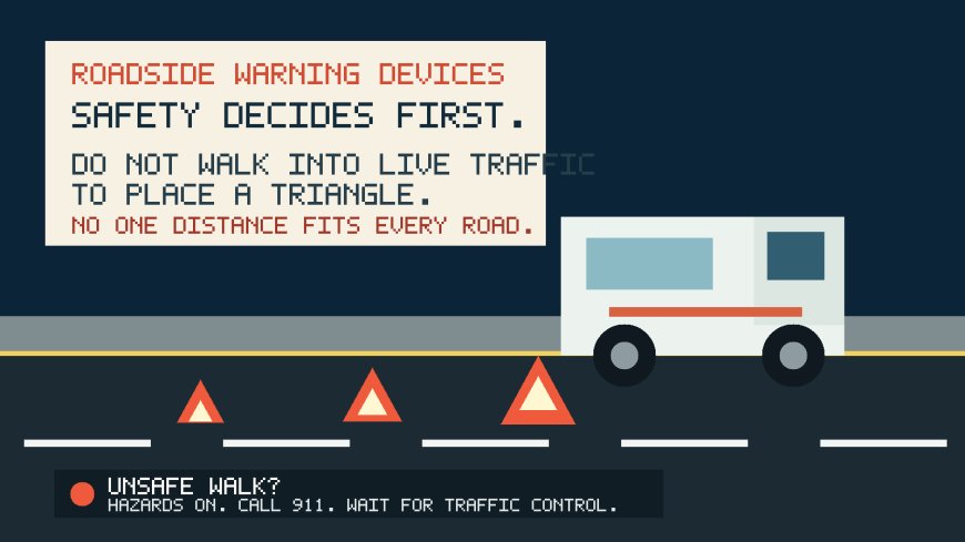 Where should RV warning triangles go after a breakdown? Use a safety-first placement plan