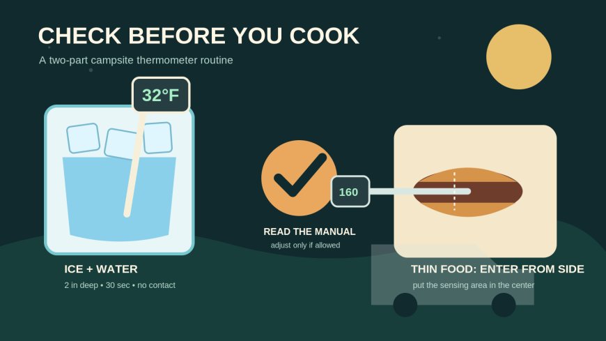 Check your food thermometer before campsite cooking