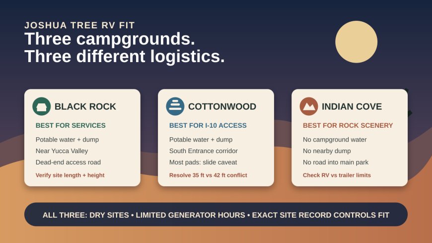 Black Rock vs. Cottonwood vs. Indian Cove: the RV-fit comparison