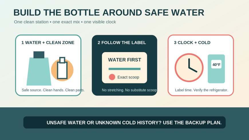 Infant formula at an RV campsite: build the bottle around safe water