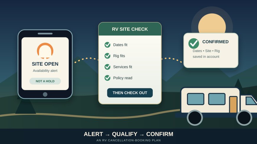 The Alert Is Not the Campsite: An RV Cancellation-Booking Plan