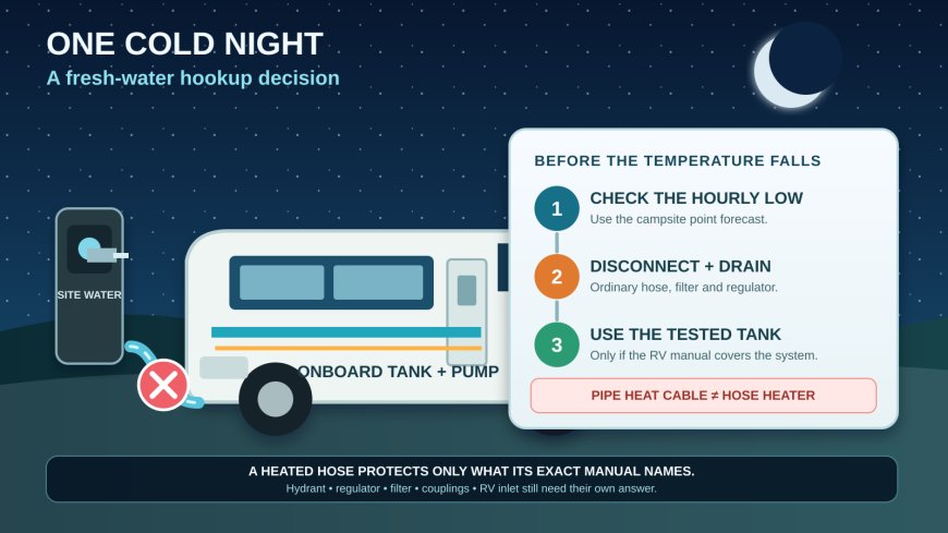 One cold campground night: disconnect the RV water hookup or leave it on?