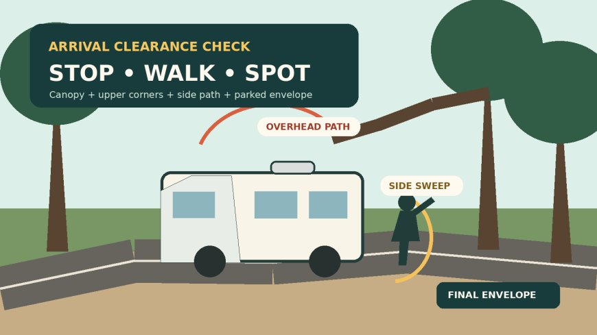 Before You Enter a Wooded Campsite: Walk the RV’s Overhead and Side Clearance