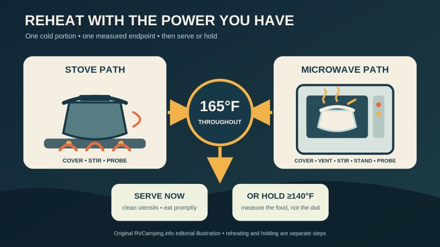 Reheating campsite leftovers safely when your RV kitchen has limited power