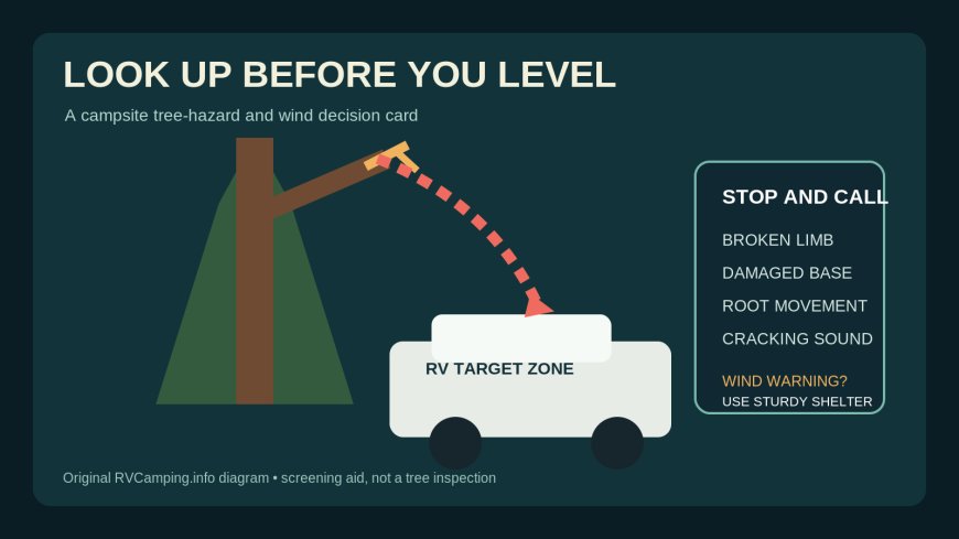 Look up before you level: an RV campsite tree-hazard and wind plan