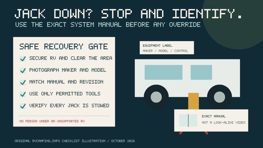 A leveling jack will not retract: identify the system before touching an override