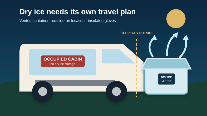 Dry ice in an RV cooler: solve the cold problem without creating a cabin hazard