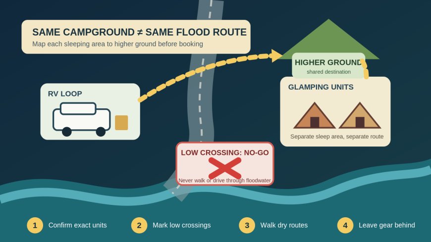 Same campground, different flood risk: a booking worksheet for RV-and-glamping groups