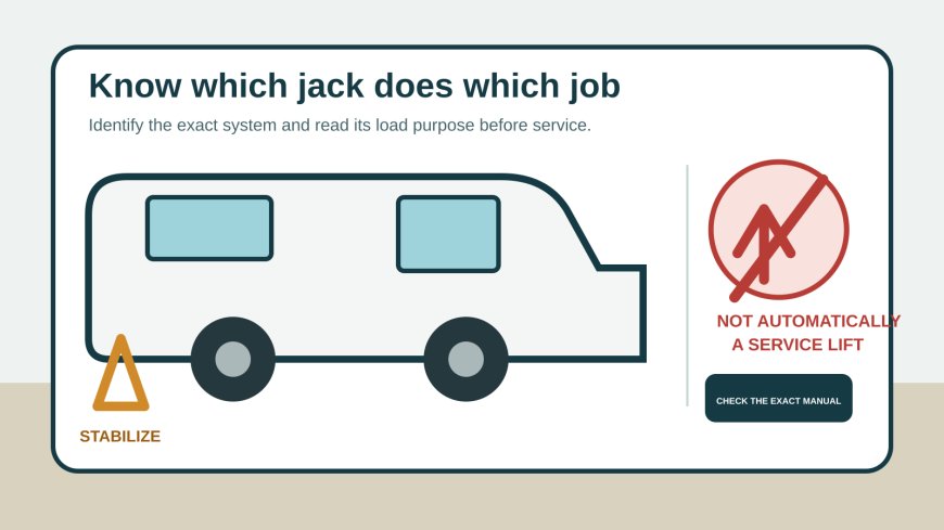 Stabilizer jacks are not automatically tire-change jacks: identify the system before any lift