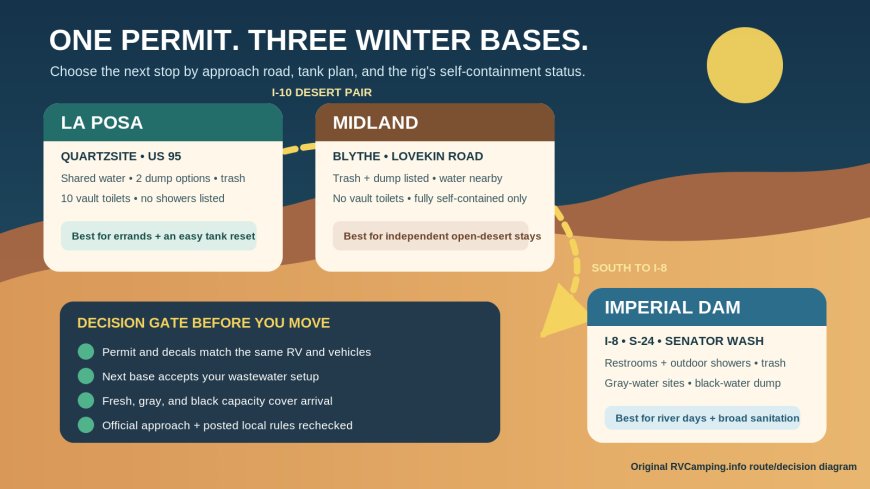 One BLM LTVA Permit, Three Winter Bases: La Posa, Imperial Dam, and Midland