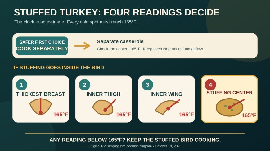 Stuffing a turkey in an RV oven? Both must reach 165°F
