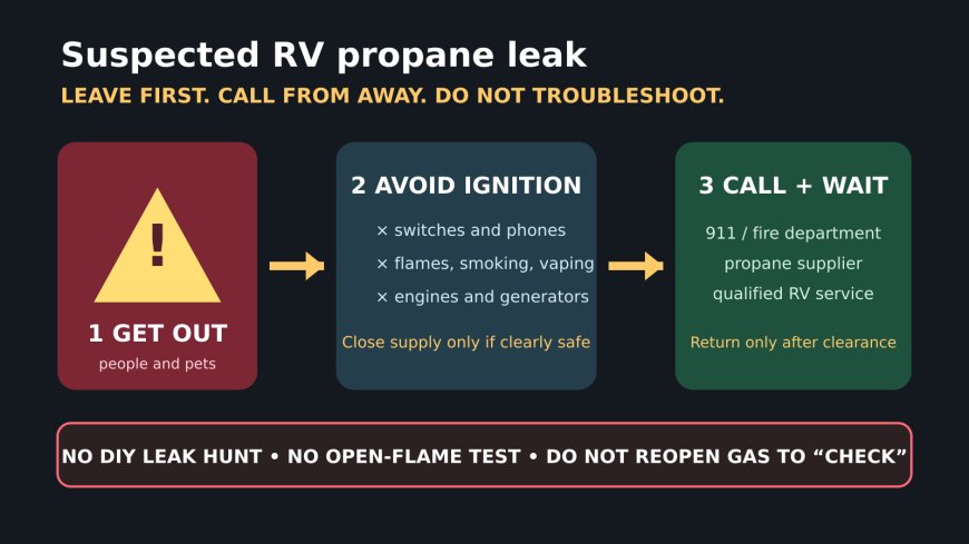 Suspect an RV propane leak? Leave first and troubleshoot later