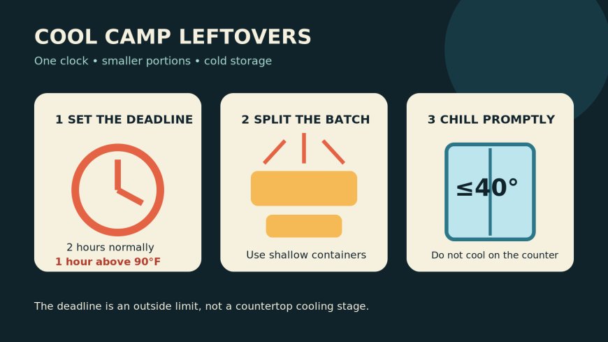 Camp leftovers: set the clock before you reach for a deep storage tub