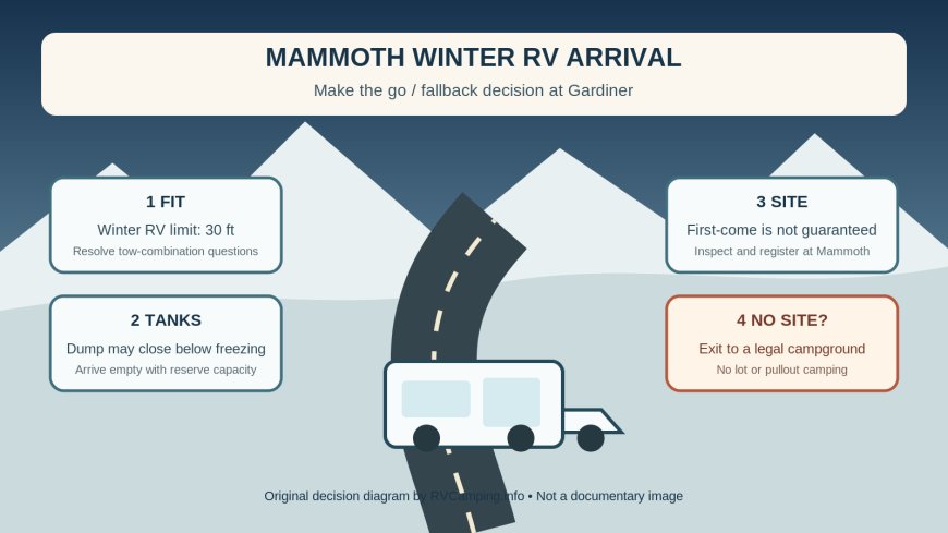 Yellowstone's Mammoth Campground after the seasonal sites close: a winter RV arrival plan