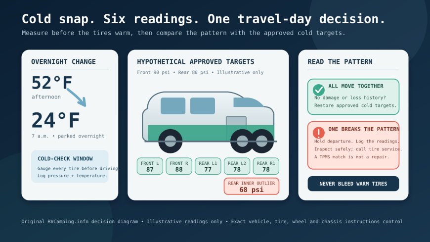 A cold snap dropped your RV tire pressure: make the travel-day decision cold