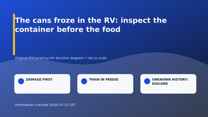 The cans froze in the RV: inspect the container before the food
