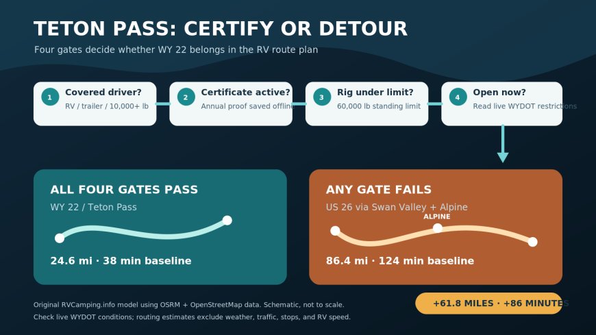 Teton Pass now requires Safe Pass for RVs: certify or budget the 62-mile detour