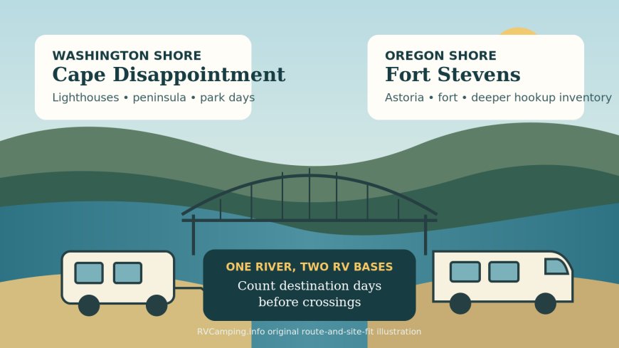 Cape Disappointment or Fort Stevens? Pick the Columbia River RV base by which shore gets your days